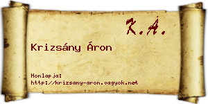 Krizsány Áron névjegykártya